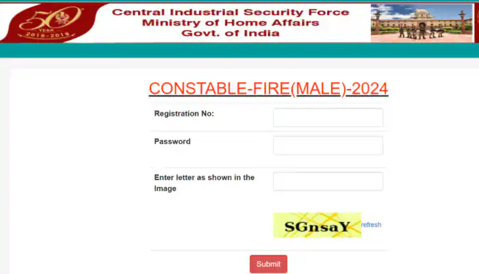 CISF Fireman Admit Card 2024
