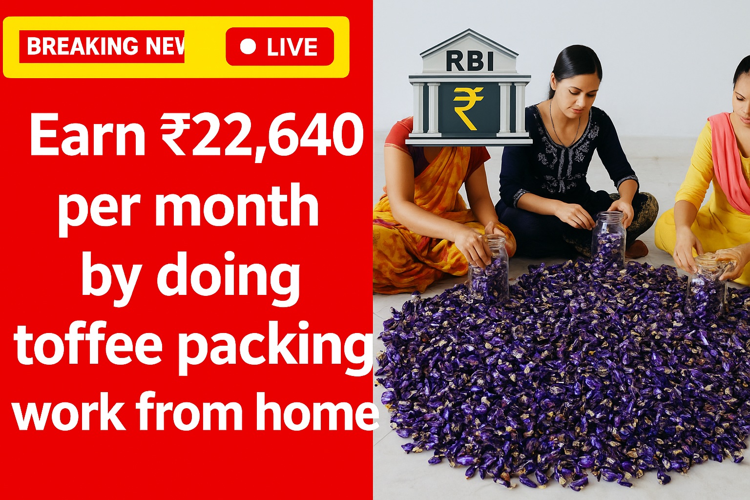 Toffee Packing Work From Home Job
